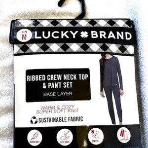 Lucky Brand ribbed crew neck top & pant set NWT Size M